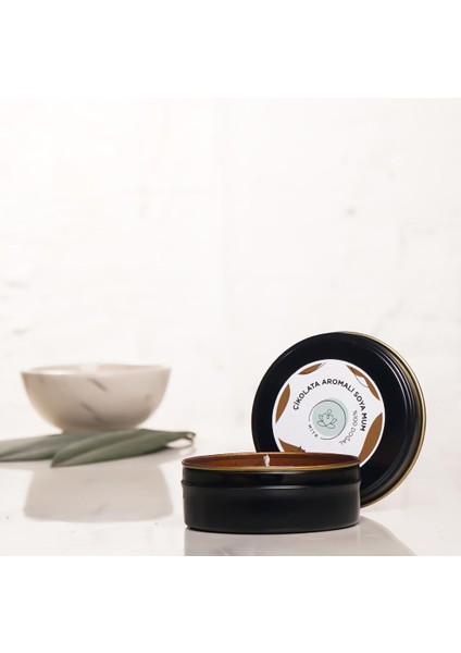 Çikolata Aromalı Metal Soya Mum