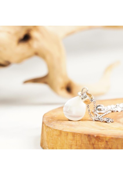 Inci Doğal Taş Küre Kolye