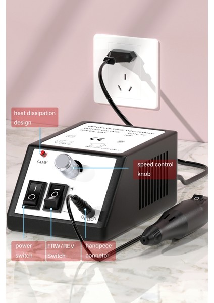 2025 Model Elektrikli Tırnak Freze Cihazı, 6 Başlık, Manikür ve Pedikür Uygun fırsatları