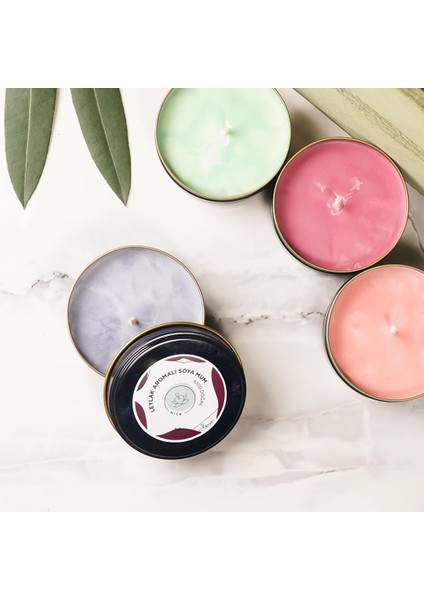 Leylak Aromalı Metal Soya Mum fiyatları