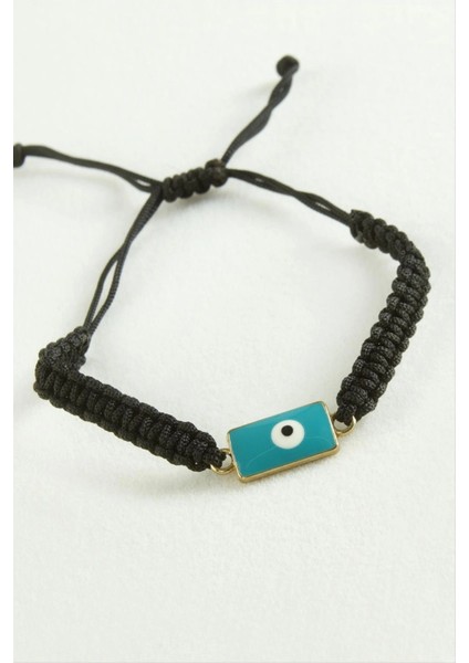 Nazar Dikdörtgen Makrome Ip Bileklik