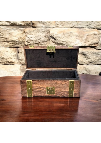 Bricks I Deri Şeritli Ahşap Kutu