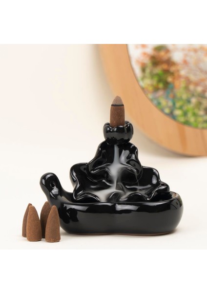 Göl Temalı Brown Geri Akışlı Şelale Tütsülük