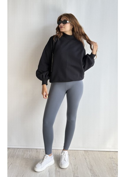 Kadın Balıkçı Yaka Uzun Kollu Basic Sweatshirt modelleri