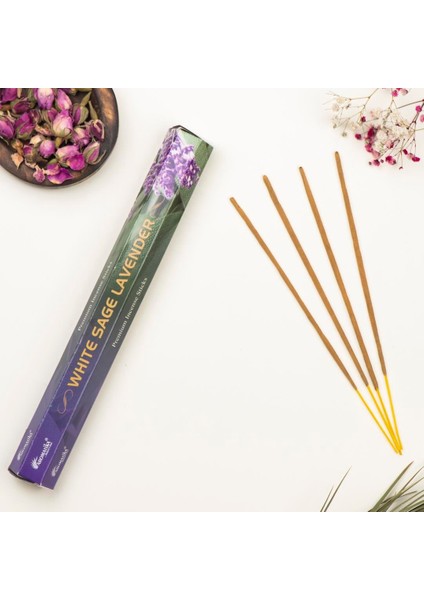Beyaz Adaçayı & Lavanta Aromalı Premium Çubuk Tütsü