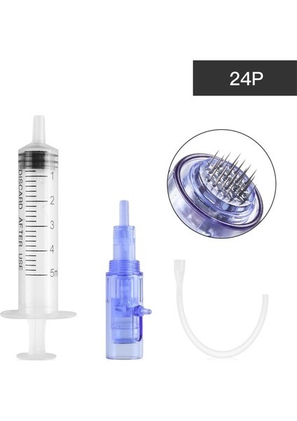 10 Adet 24 Pin Profesyonel Derma Damga Kalemi Microneedle Kartuşları Iğneler Hydra Tabancası S (Yurt Dışından)