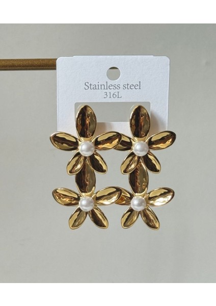 Çelik Çiçek Incili 2'li Sallanan Küpe