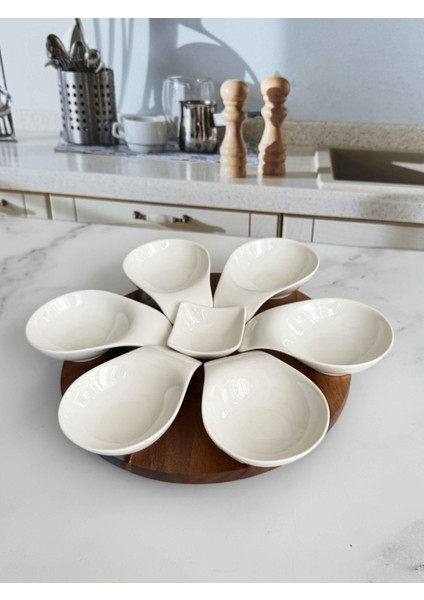 Akasya Dönen Sunum Seti 8 Parça