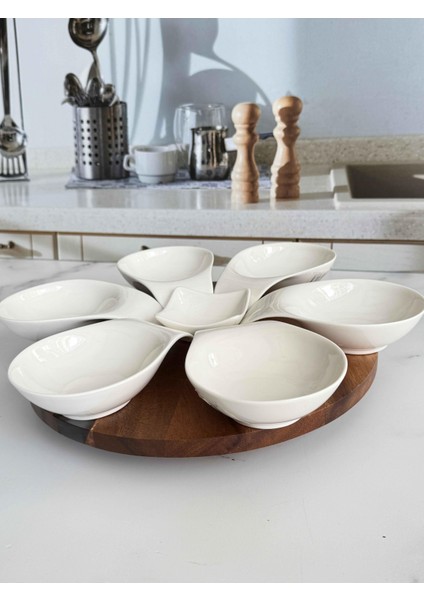 Akasya Dönen Sunum Seti 8 Parça fiyatları