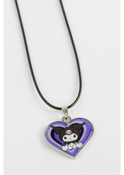 Msa-Shop Kalp Uçlu Kolye-Mor