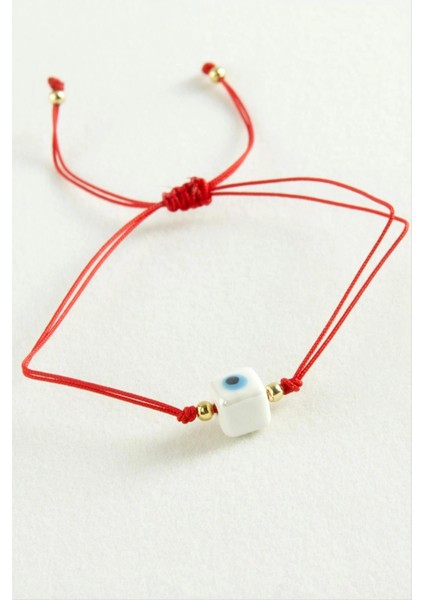 Cam Boncuk Makrome Ip Bileklik