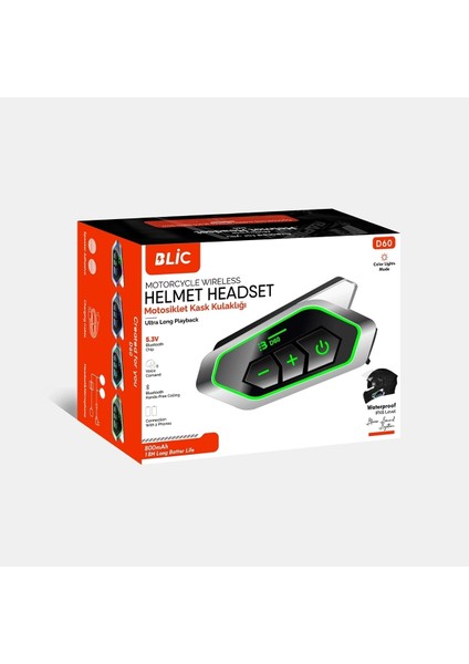 D60 Motor Kask Kulaklık Rgb Modlu Motosiklet Kulaklık Su Geçirmez 5.3 Bluetooth Intercom fiyatları