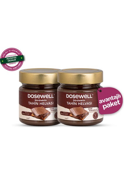 Ham Kakaolu Tahin Helvası 2’li Paket – Doğal Içerik, Katkısız, Kahvaltılık Sürülebilir Tat