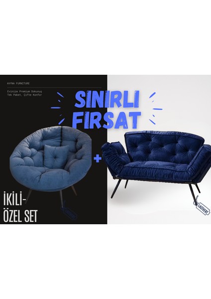 Elite Comfort Set | Premium Tekli Berjer + Ikili Kanepe | Konforlu Oturma Takımı