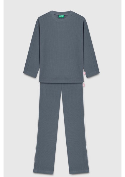 Regular Fit Lastikli Bel Bol Paça Tayt Kız Çocuk Tayt BNTG23310 indirimleri