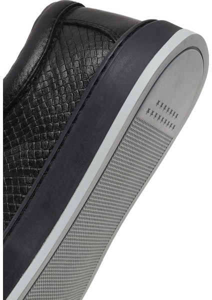 Erkek Siyah Deri Sneaker 25WFD805318