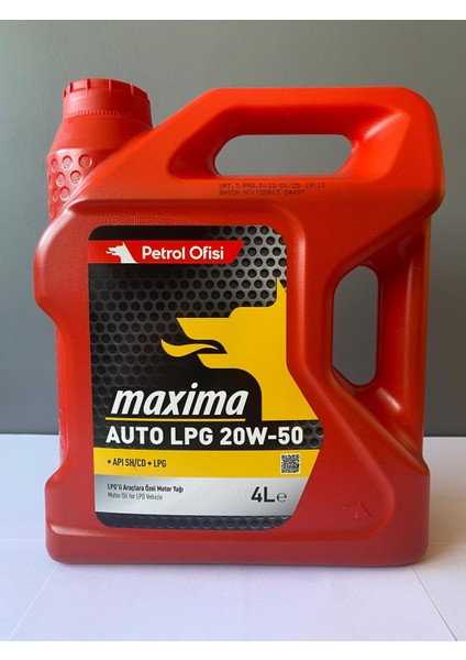 20W-50 Lpg Uyumlu Lpg'li Araçlara Özel Motor Yağı (01/2025 Üretim)