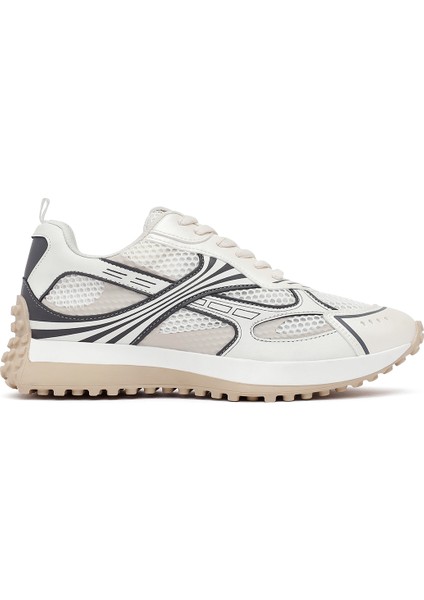 Kadın Beyaz Bağcıklı Kalın Tabanlı Sneaker 25AFD430514