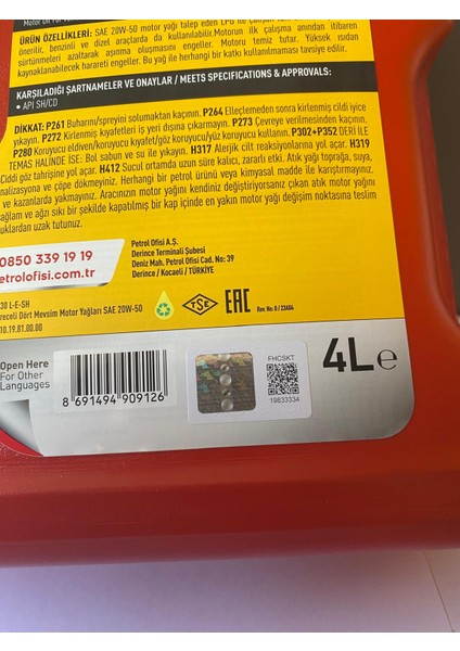 20W-50 Lpg Uyumlu Lpg'li Araçlara Özel Motor Yağı (01/2025 Üretim) fırsatları