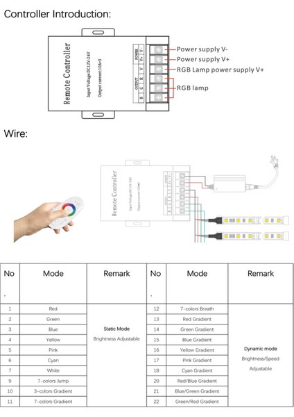 2.4g Dokunmatik Uzaktan Kumanda 30A Yüksek Güç Kontrol Cihazı Denetleyici Rgb Dimmer LED Işık Şerit KTF-QC19 DC12-24V