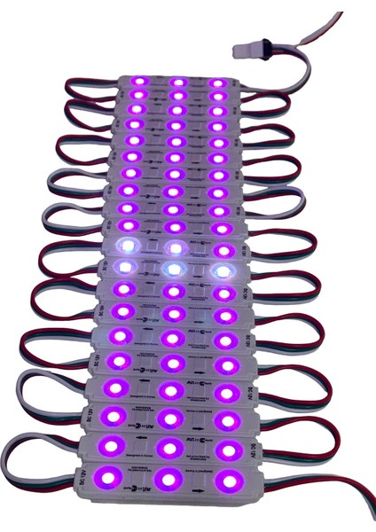 Rgb LED 3'lü Modül WS2811 Bireysel Adreslenebilir Işık 5050 Smd Dc 12V Su Geçirmez IP65 Mağaza Pencere Vitrin Yapışkanlı