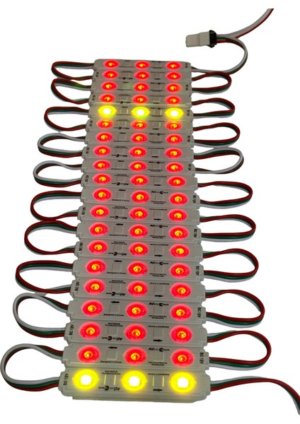 Rgb LED 3'lü Modül WS2811 Bireysel Adreslenebilir Işık 5050 Smd Dc 12V Su Geçirmez IP65 Mağaza Pencere Vitrin Yapışkanlı