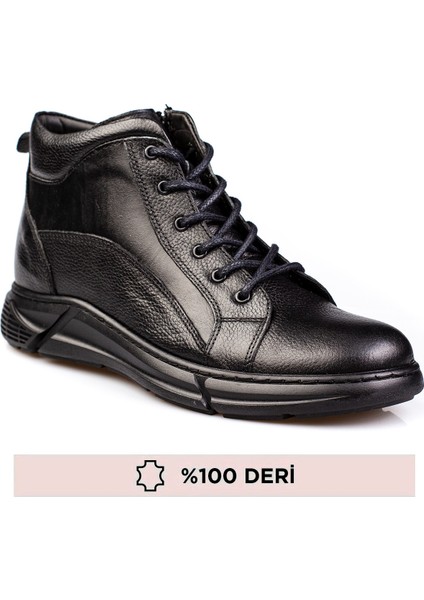 Hakiki Deri, Içi Kürklü, Fermuarlı, Erkek Deri Bot