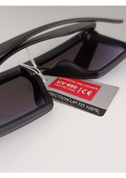 Kare Güneş Gözlüğü Siyah Unisex UV400 korumalı cam indirimleri