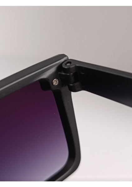 Kare Güneş Gözlüğü Siyah Unisex UV400 korumalı cam