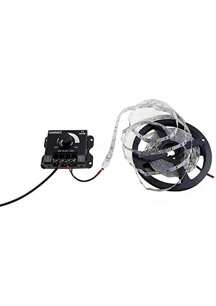 Dimmer Dc 12V-24V 30A LED Işık Bandı Regülatörü LED Şeritler Için Işık Kontrolü Siyah Karartma Cihaz
