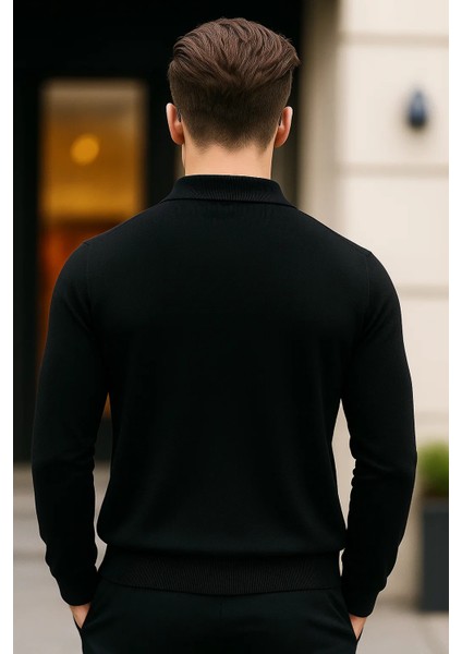 Erkek Yarım Fermuarlı Rahat Siyah Bol Sweatshirt fiyatları