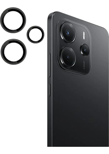 Allzey Joko Xiaomi Redmi Note 14 4g Pvd Metal Kamera Lens - Siyah