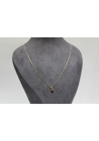 14 Ayar Altın L Harfi Kolye Zinciriyle Beraber