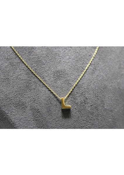 14 Ayar Altın L Harfi Kolye Zinciriyle Beraber fiyatları