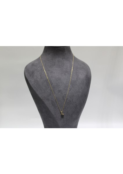 14 Ayar Altın L Harfi Kolye Zinciriyle Beraber fırsatları