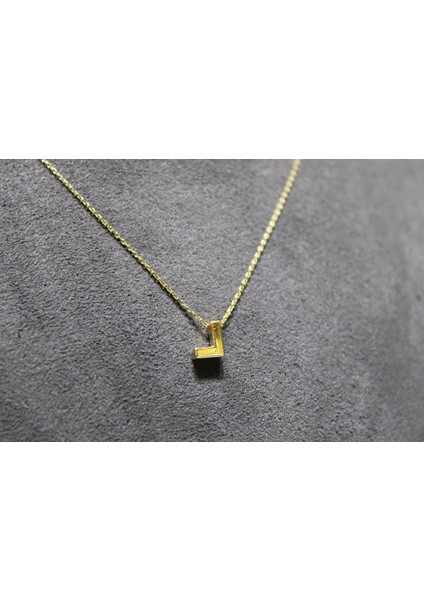 14 Ayar Altın L Harfi Kolye Zinciriyle Beraber indirimleri