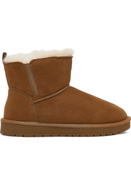Kadın Camel Süet Deri Teddy Bot 25WFD478110