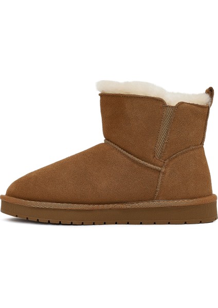 Kadın Camel Süet Deri Teddy Bot 25WFD478110 fiyatları