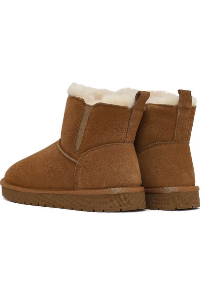 Kadın Camel Süet Deri Teddy Bot 25WFD478110