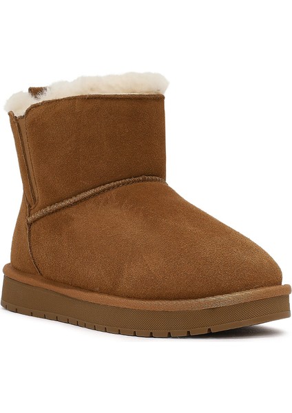 Kadın Camel Süet Deri Teddy Bot 25WFD478110