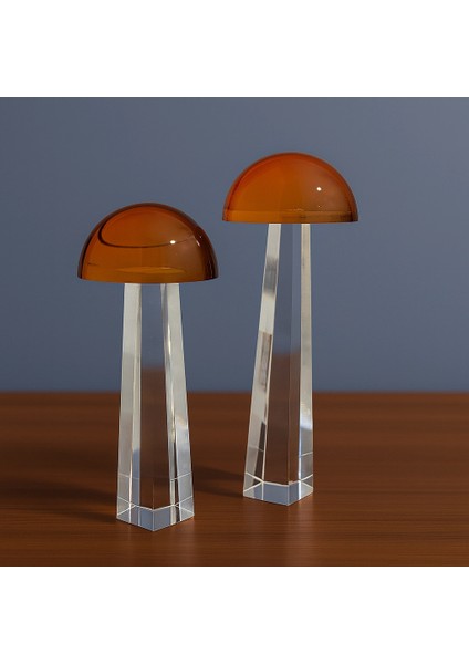 Kristal Mantar Ikili Dekoratif Obje 20X9 modelleri