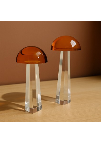 Kristal Mantar Ikili Dekoratif Obje 20X9 indirimleri