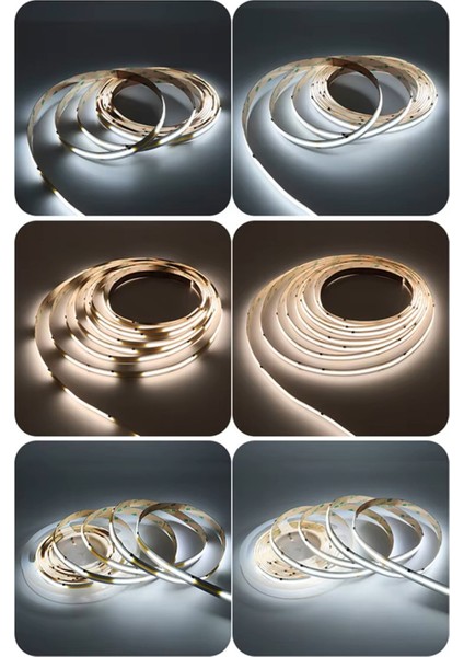 LED Koşu Işıkları Şerit Cob 3000K Wifi App Kontrolü 12-24V Takip Işığı Su Koçanı Oda Dekoratif Aydınlatma Anahtarı Dokunmatik Tuş