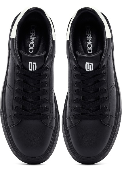 Erkek Siyah Bağcıklı Kalın Tabanlı Sneaker 25WFD6945PV