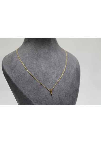 14 Ayar Altın I Harfi Kolye Zinciriyle Beraber