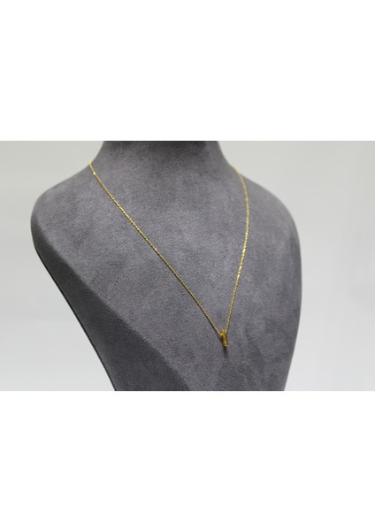 14 Ayar Altın I Harfi Kolye Zinciriyle Beraber fırsatları