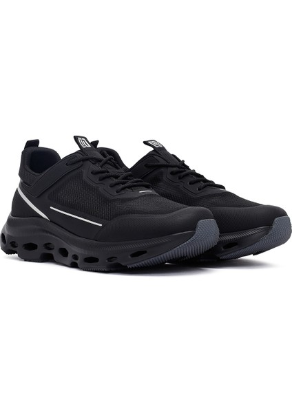 Erkek Siyah Bağcıklı Kalın Tabanlı Kumaş Sneaker 25WFD69416F modelleri