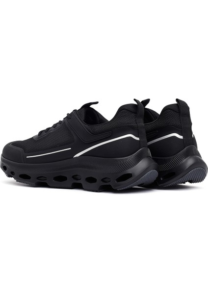 Erkek Siyah Bağcıklı Kalın Tabanlı Kumaş Sneaker 25WFD69416F indirimleri