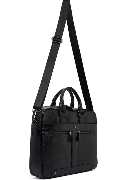 Erkek Siyah Deri Laptop Çantası 25WBD3532FT