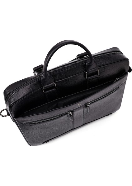 Erkek Siyah Deri Laptop Çantası 25WBD3532FT